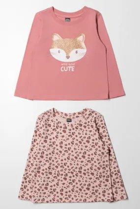2 Pack Long Sleeve T-Shirt Pink