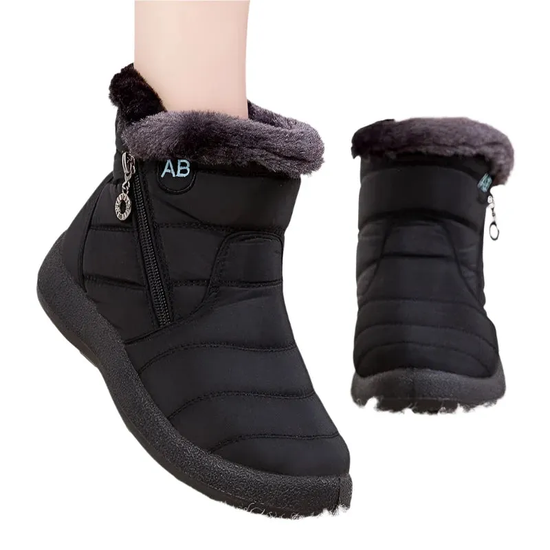 2024 Women's Waterproof Winter Boots – Warm Ankle Fur Snow Booties, Short Botines for Women