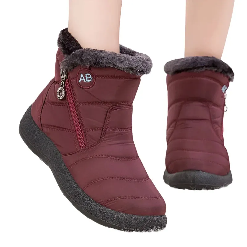 2024 Women's Waterproof Winter Boots – Warm Ankle Fur Snow Booties, Short Botines for Women