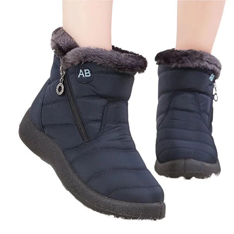 2024 Women's Waterproof Winter Boots – Warm Ankle Fur Snow Booties, Short Botines for Women