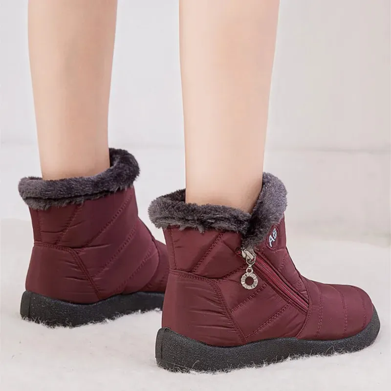 2024 Women's Waterproof Winter Boots – Warm Ankle Fur Snow Booties, Short Botines for Women