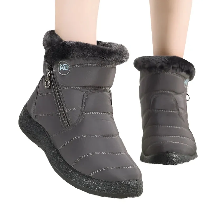 2024 Women's Waterproof Winter Boots – Warm Ankle Fur Snow Booties, Short Botines for Women