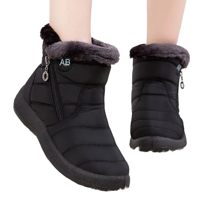 2024 Women's Waterproof Winter Boots – Warm Ankle Fur Snow Booties, Short Botines for Women