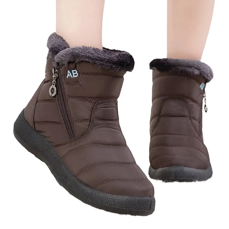 2024 Women's Waterproof Winter Boots – Warm Ankle Fur Snow Booties, Short Botines for Women