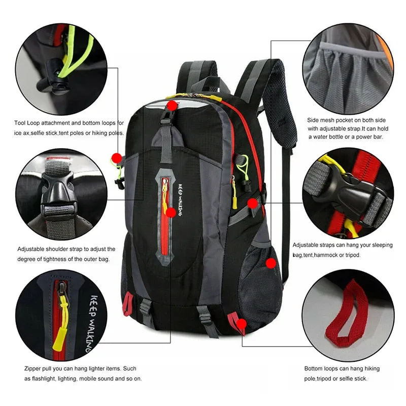 40L Hiking Backpacks Climbing Bags Man Sports Travel Camping Cycling