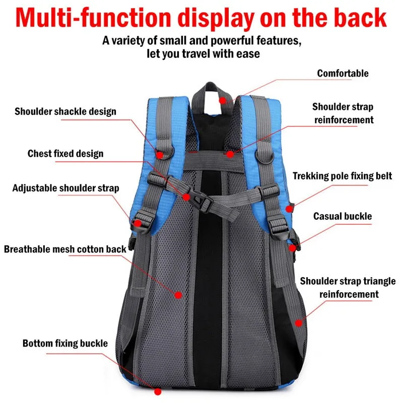 40L Hiking Backpacks Climbing Bags Man Sports Travel Camping Cycling