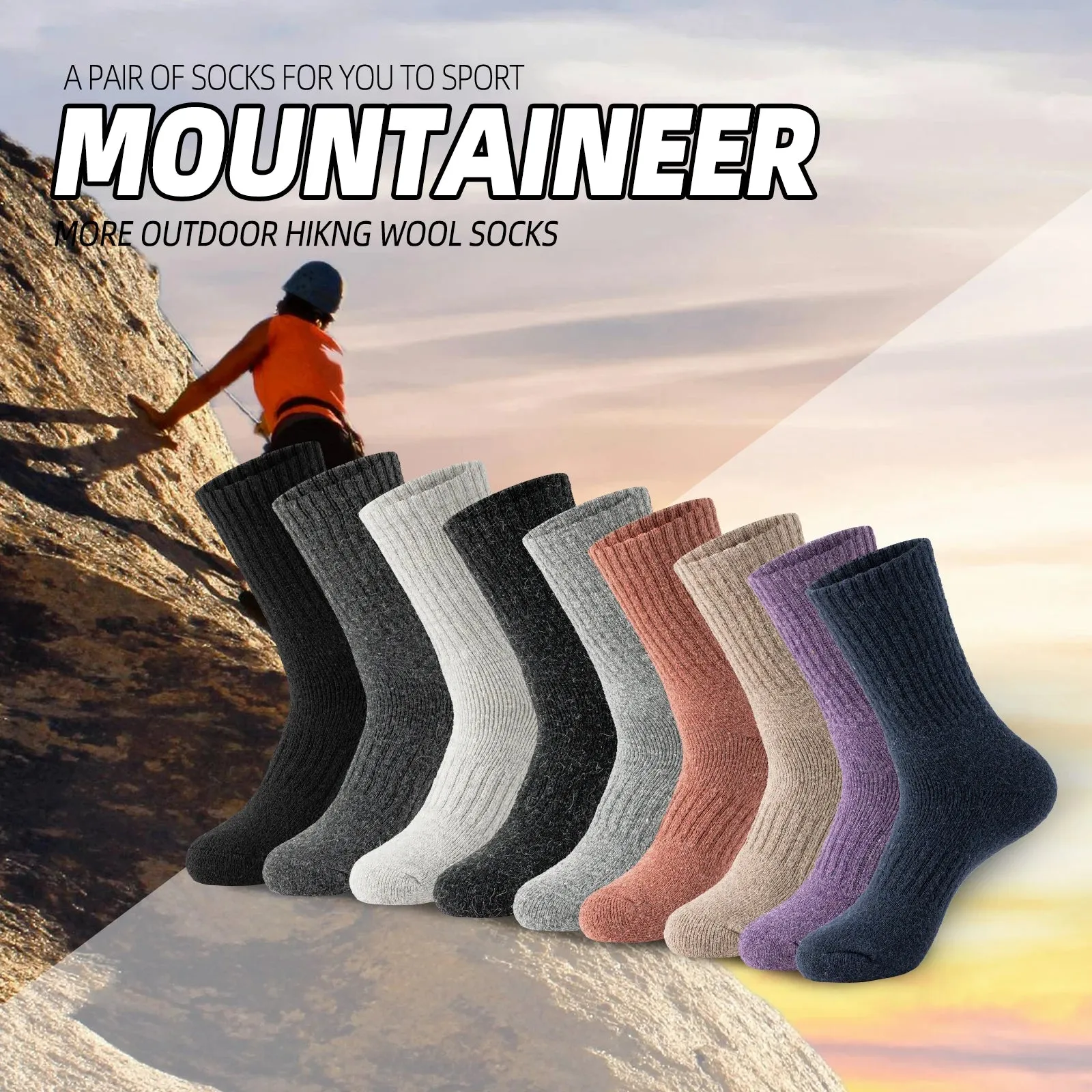 5 Pairs Merino Wool Knee-High Socks for Men & Women - Cashmere Blend, Thick Warm Knit Boot Socks for Winter