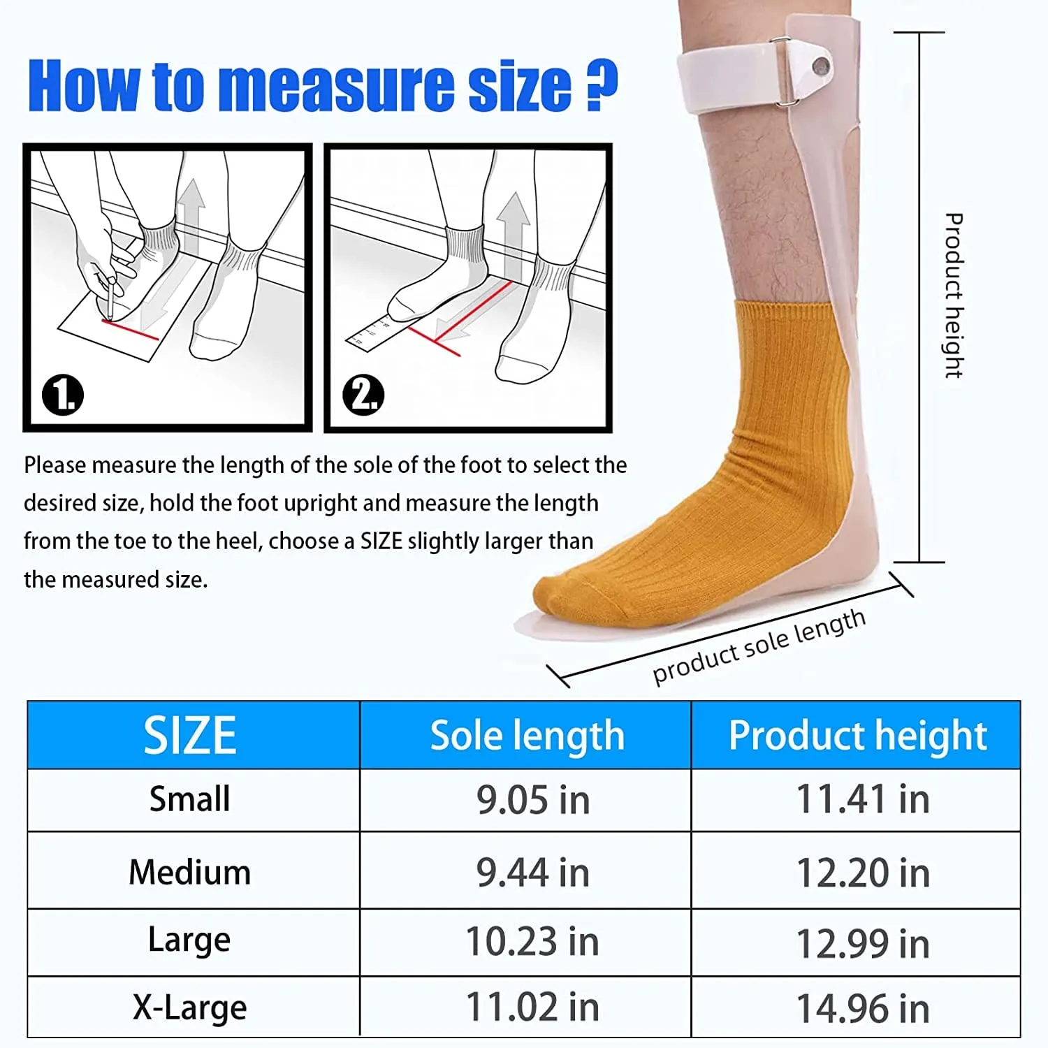 AFO Foot Drop Brace Ankle Foot Orthosis Medical Afo Walking with Shoes for Stroke Hemiplegia Men & Women Left / Right Foot (Medium--Left) Left-M