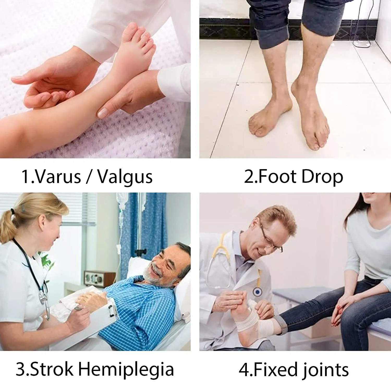 AFO Foot Drop Brace Ankle Foot Orthosis Medical Afo Walking with Shoes for Stroke Hemiplegia Men & Women Left / Right Foot (Medium--Left) Left-M