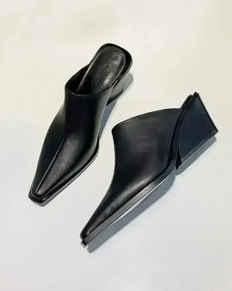 Ashore Shop Womens All Season Pointy PU Leather Shoes Low Heel