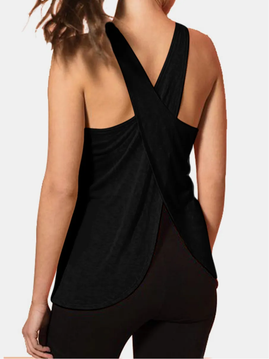 Athena Crisscross Scoop Neck Active Tank