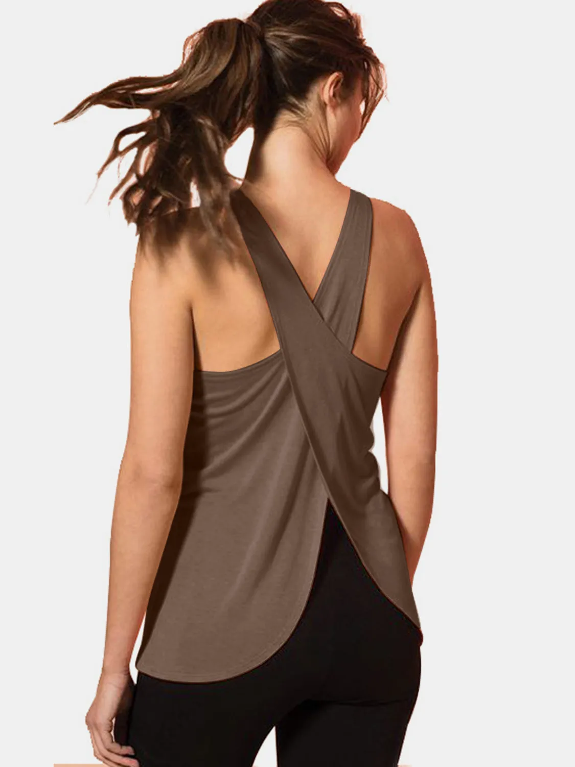 Athena Crisscross Scoop Neck Active Tank