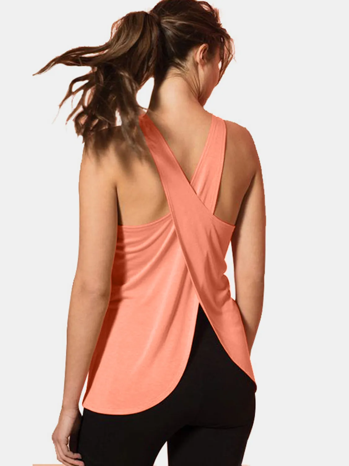 Athena Crisscross Scoop Neck Active Tank