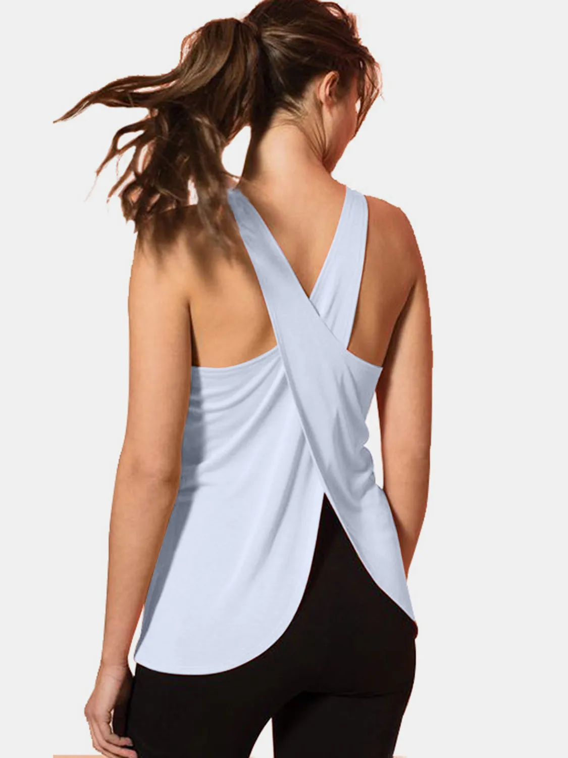 Athena Crisscross Scoop Neck Active Tank