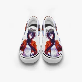 Attack On Titan Mikasa Ackerman Slip Ons Anime Shoes