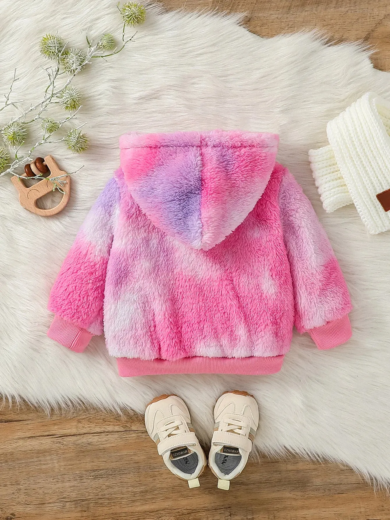 Baby Girl Colorful Stylish Warm Fleece Winter Hooded Coat