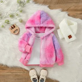 Baby Girl Colorful Stylish Warm Fleece Winter Hooded Coat