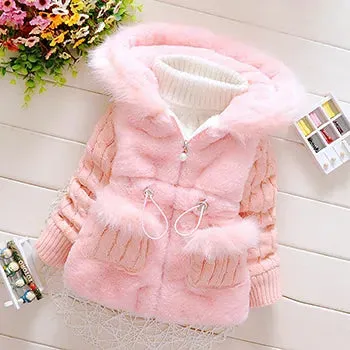 Baby Girls Thicken Warm Winter Hooded Jackets