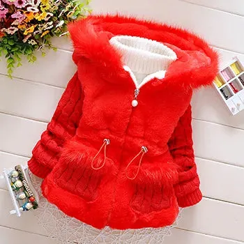 Baby Girls Thicken Warm Winter Hooded Jackets