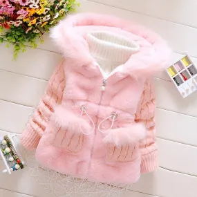 Baby Girls Thicken Warm Winter Hooded Jackets