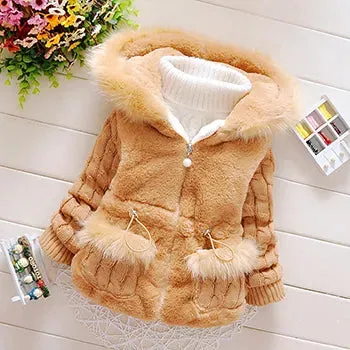 Baby Girls Thicken Warm Winter Hooded Jackets