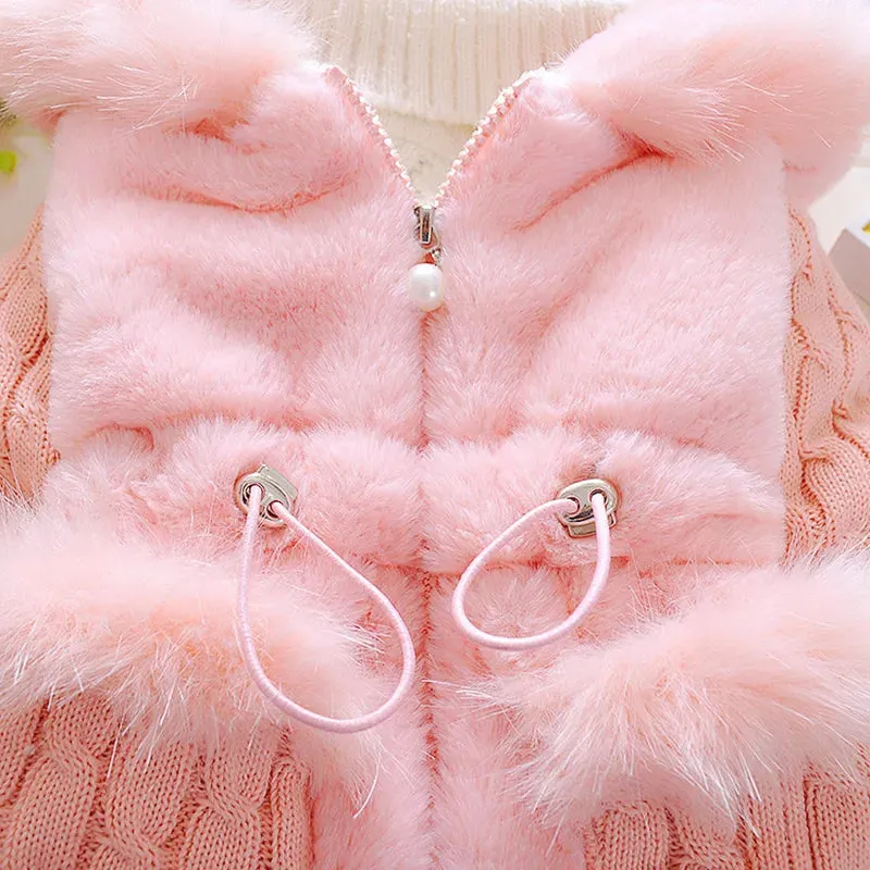 Baby Girls Thicken Warm Winter Hooded Jackets