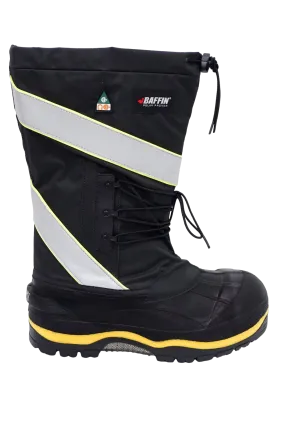 Baffin Men's Winter Work Boots Derrick Hi-Vis, Oil and Acid Resistant, -100°C/-148°F Rated, GelFlex Mid-Sole, Reflective Strips, Neoprene, Sizes 8-13