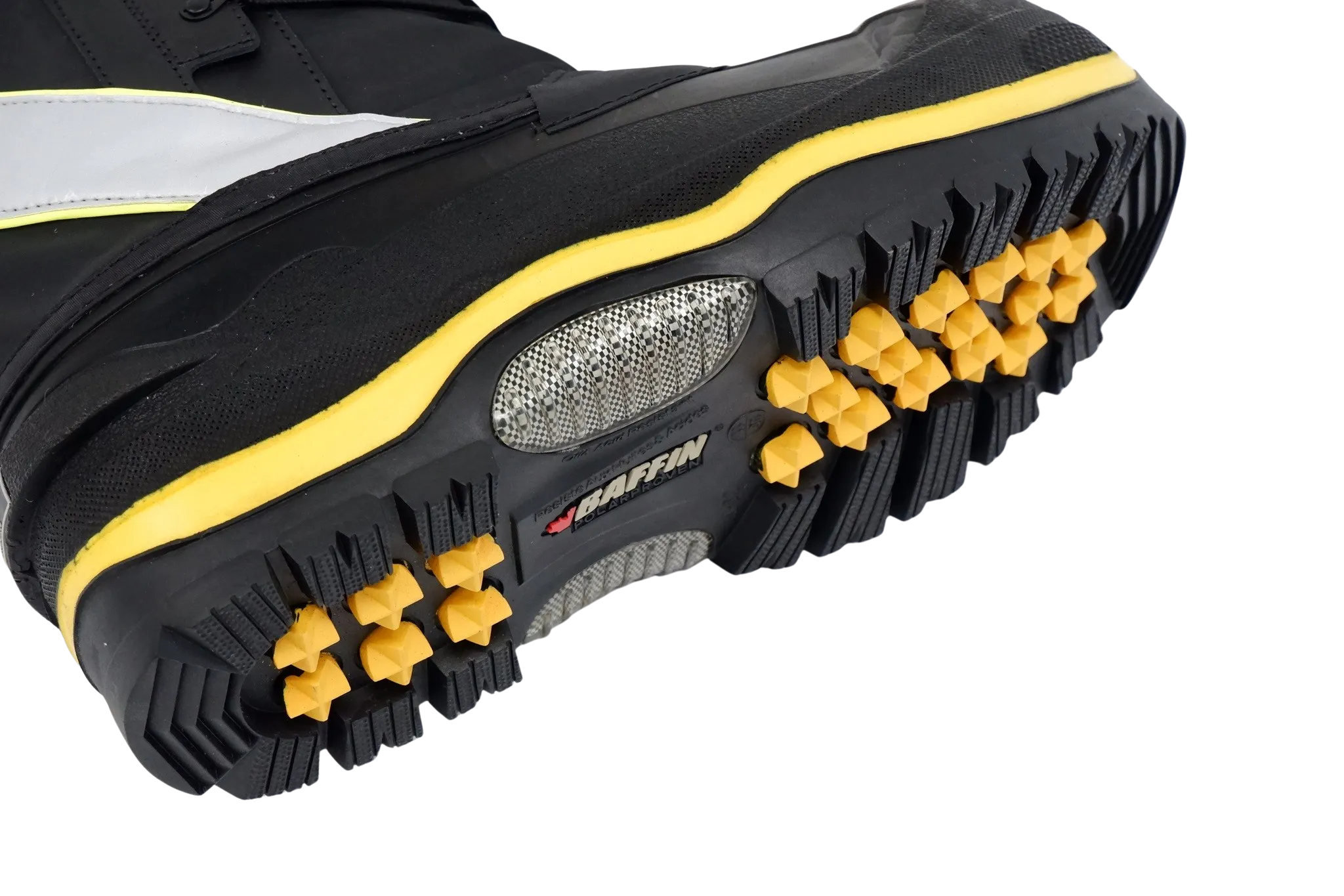 Baffin Men's Winter Work Boots Derrick Hi-Vis, Oil and Acid Resistant, -100°C/-148°F Rated, GelFlex Mid-Sole, Reflective Strips, Neoprene, Sizes 8-13