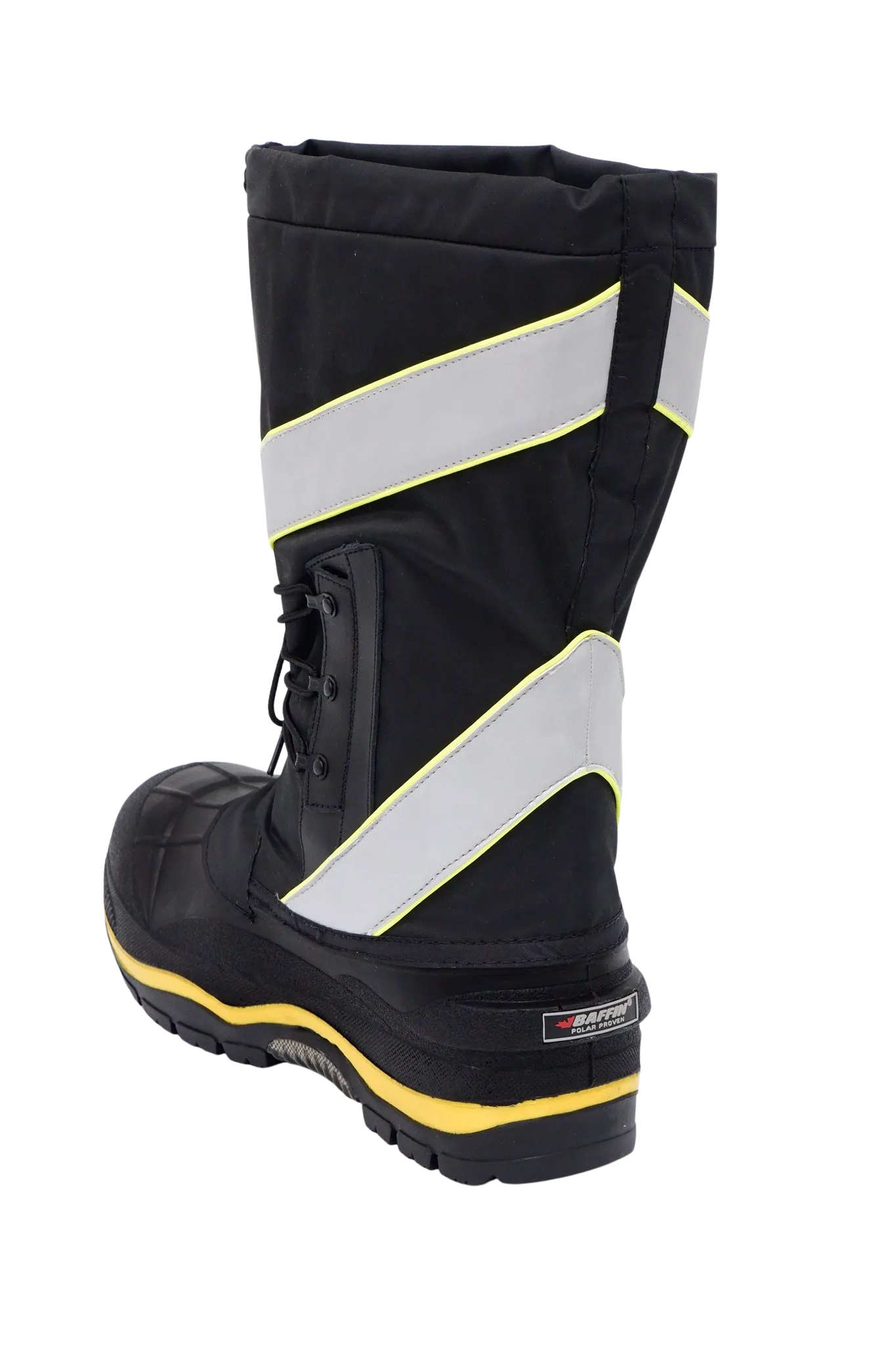 Baffin Men's Winter Work Boots Derrick Hi-Vis, Oil and Acid Resistant, -100°C/-148°F Rated, GelFlex Mid-Sole, Reflective Strips, Neoprene, Sizes 8-13