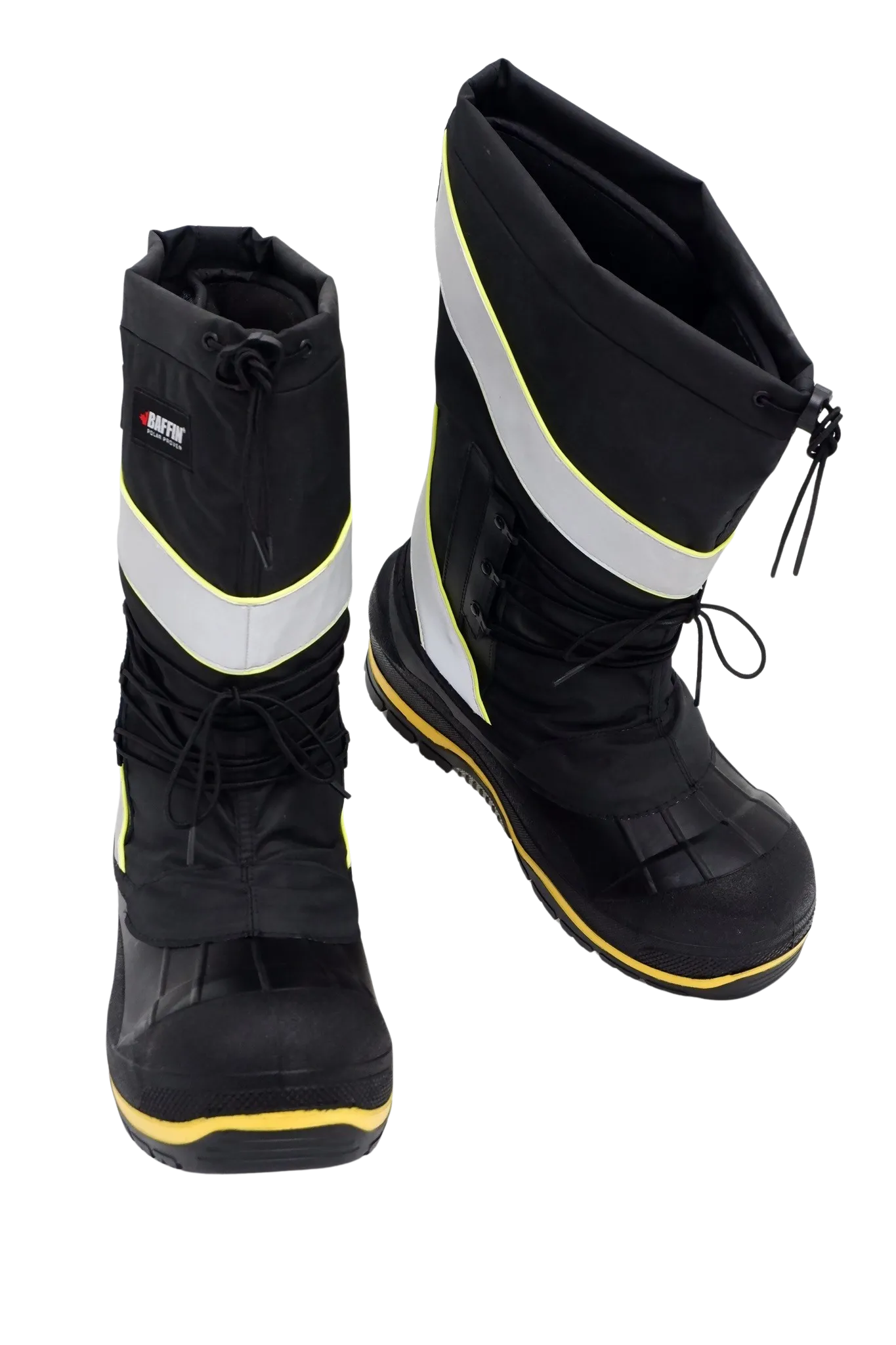Baffin Men's Winter Work Boots Derrick Hi-Vis, Oil and Acid Resistant, -100°C/-148°F Rated, GelFlex Mid-Sole, Reflective Strips, Neoprene, Sizes 8-13