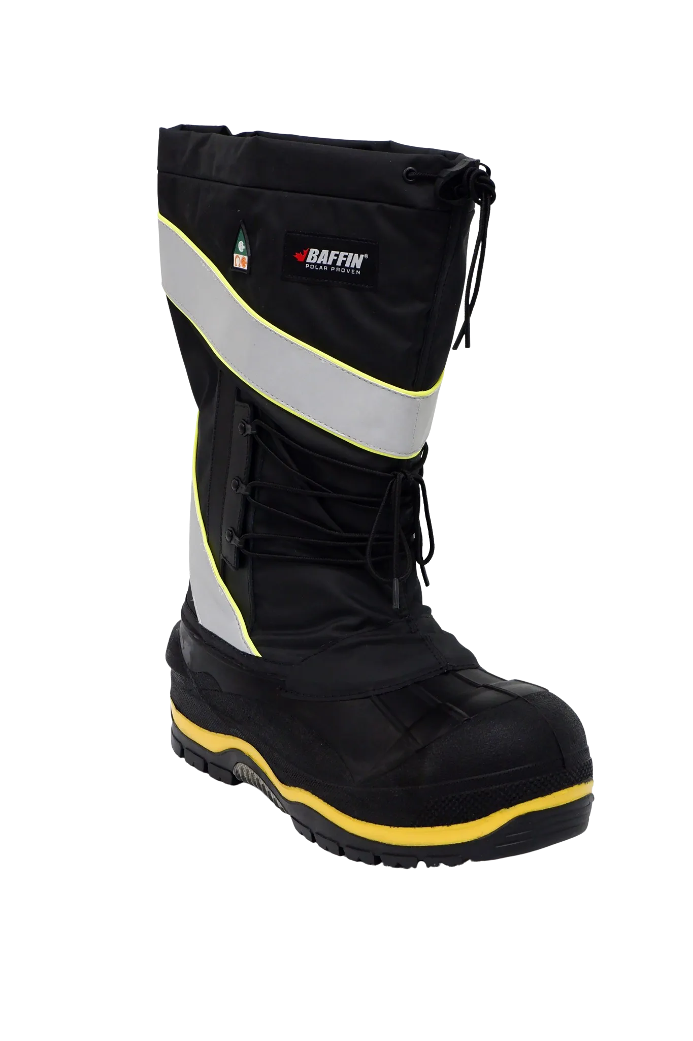 Baffin Men's Winter Work Boots Derrick Hi-Vis, Oil and Acid Resistant, -100°C/-148°F Rated, GelFlex Mid-Sole, Reflective Strips, Neoprene, Sizes 8-13