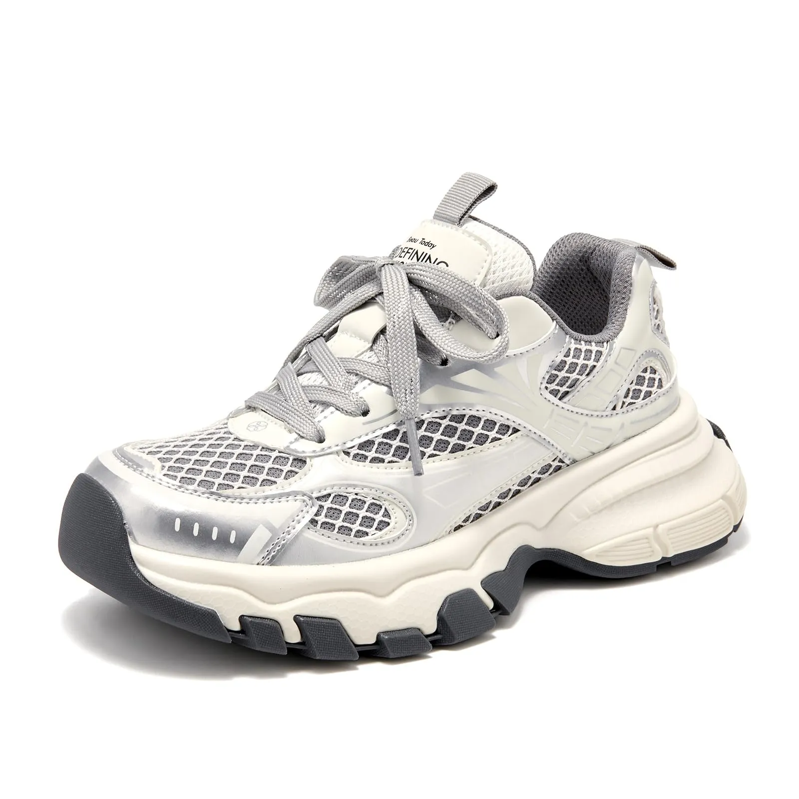 BEAU TODAY Women's Fashion Walking Shoes, Chunky Platform Sneakers for Women