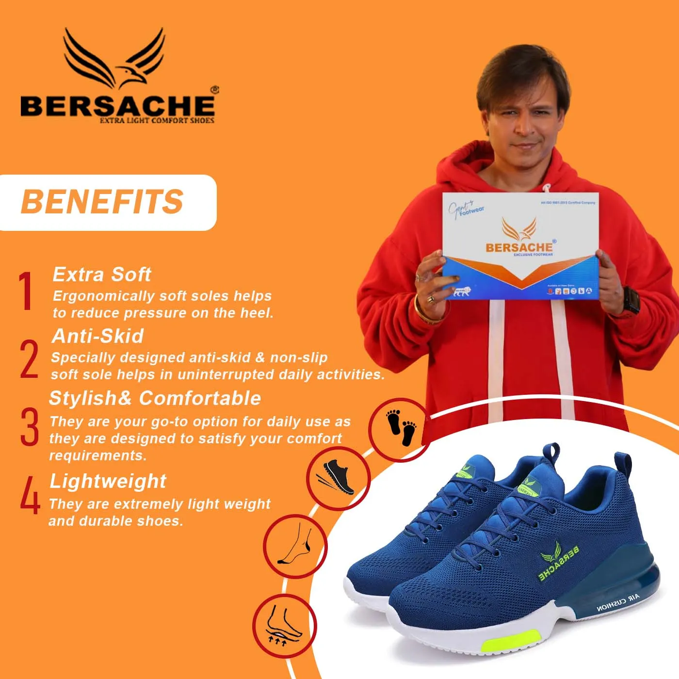 Bersache Casual Shoe With High Quality Sole    -   9049