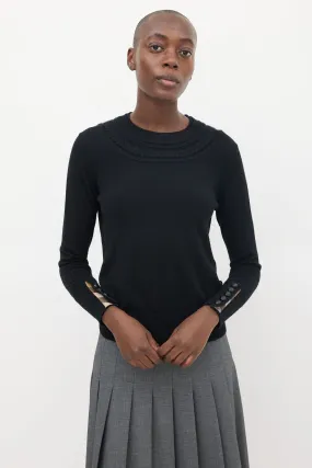 Black Cashmere Braided Sweater