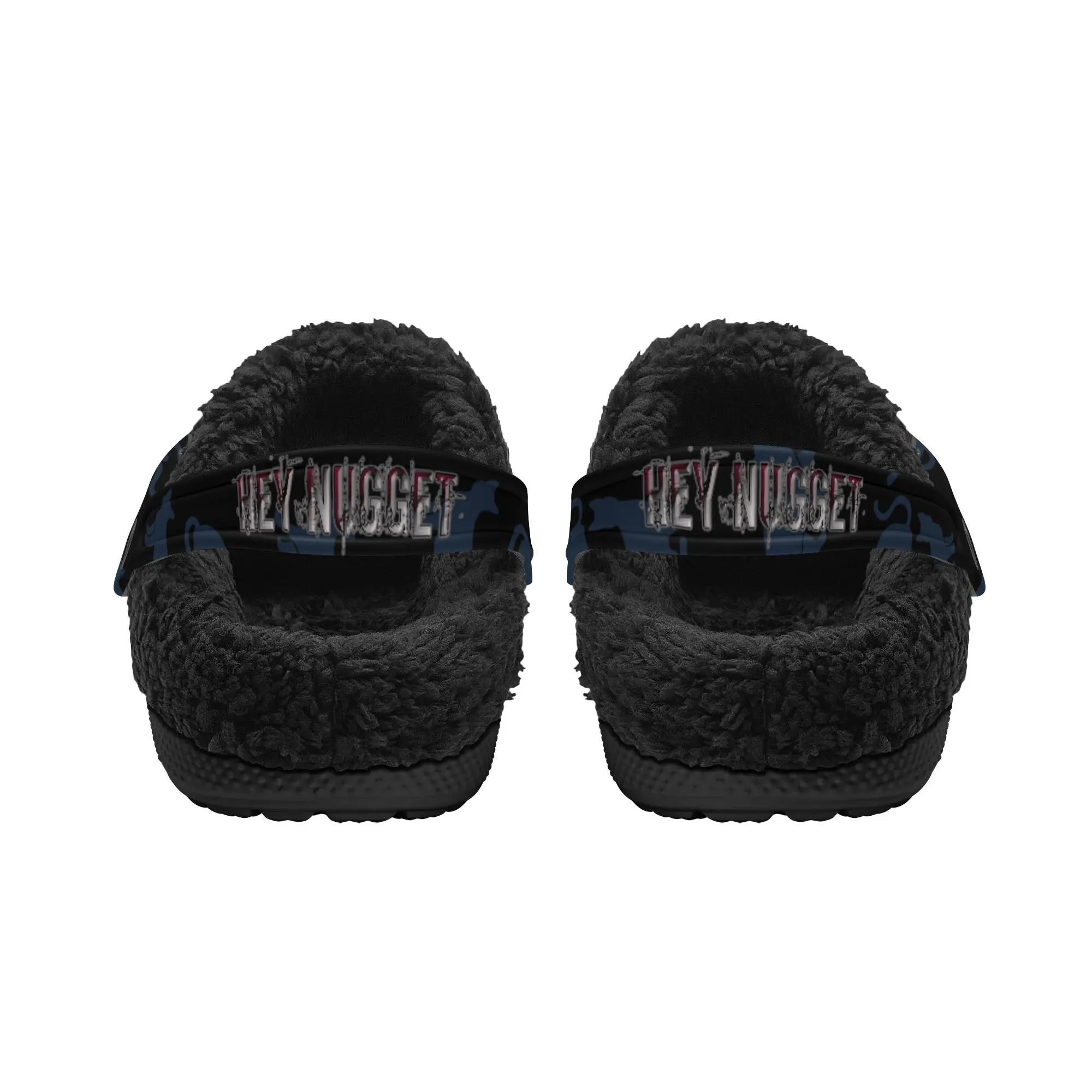 Black Cat Chaos Adults Black Winter Fur Lined house shoes