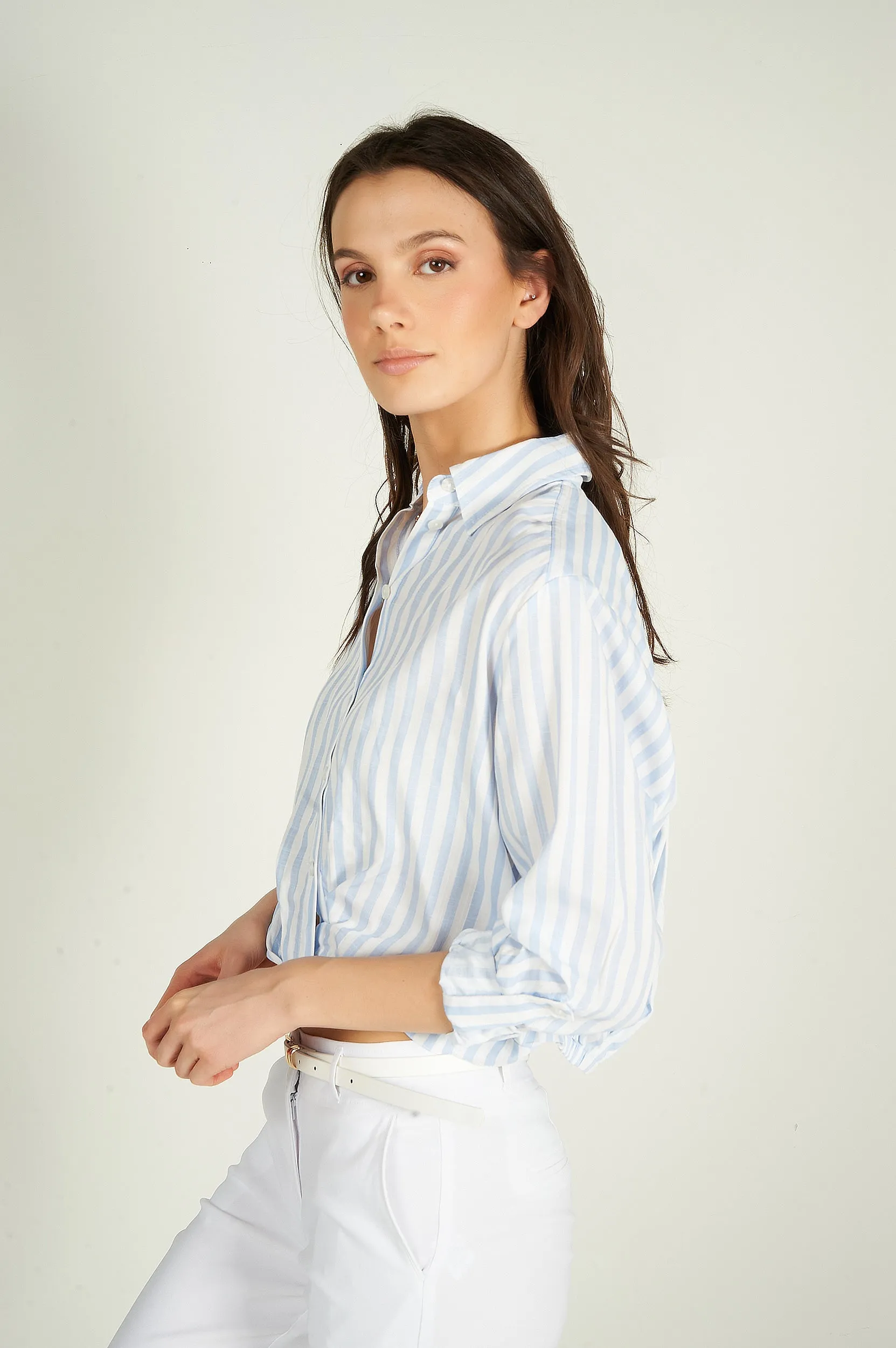 Blouse courte rayée - LAURENA-X1VS - (E-C5)