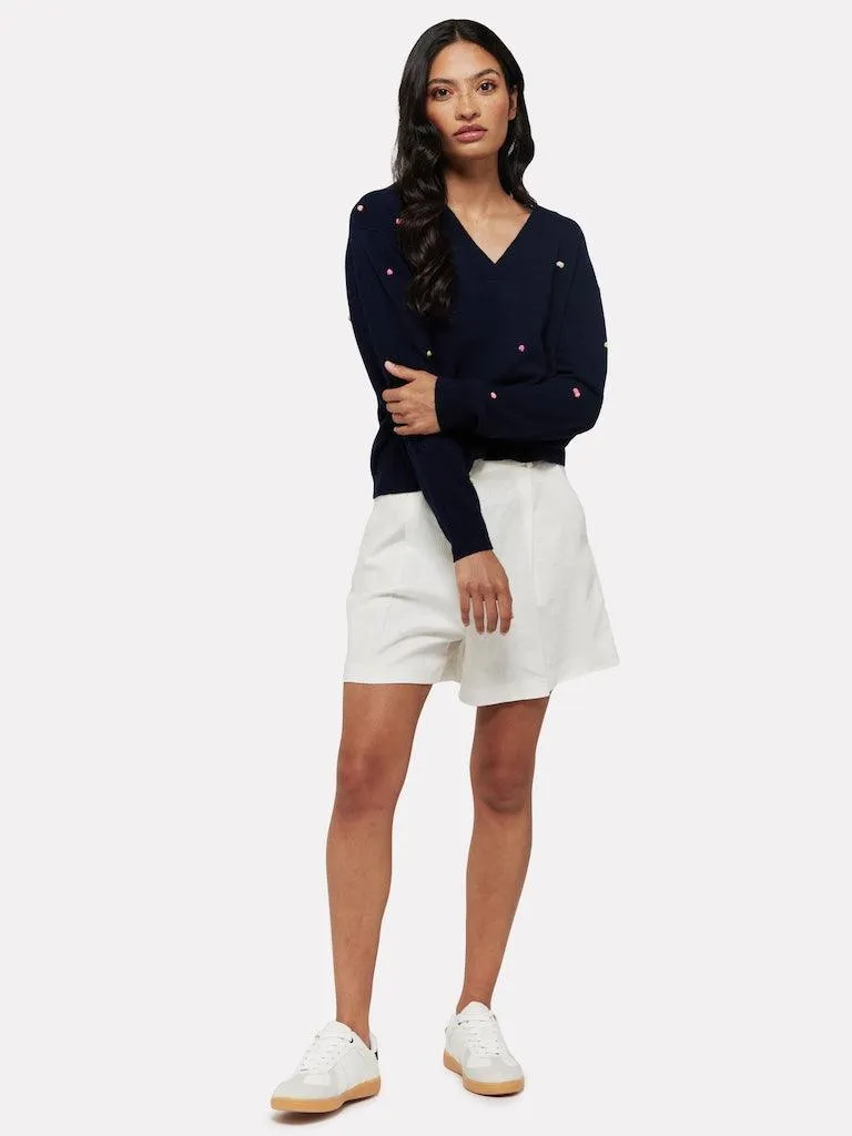 BRODIE Little Pom Millie V-Neck Jumper
