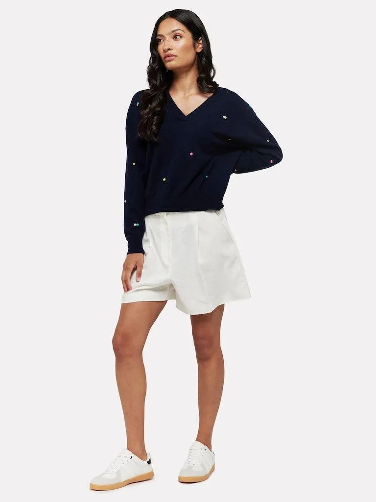 BRODIE Little Pom Millie V-Neck Jumper