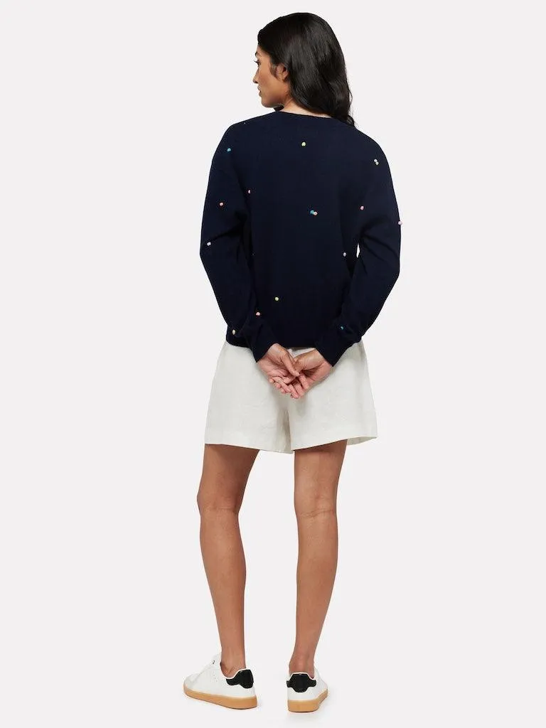 BRODIE Little Pom Millie V-Neck Jumper