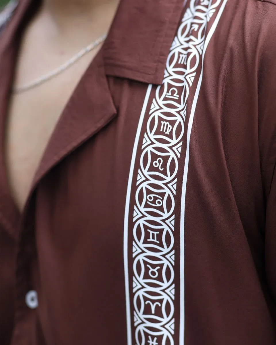 Brown Panel Shirt
