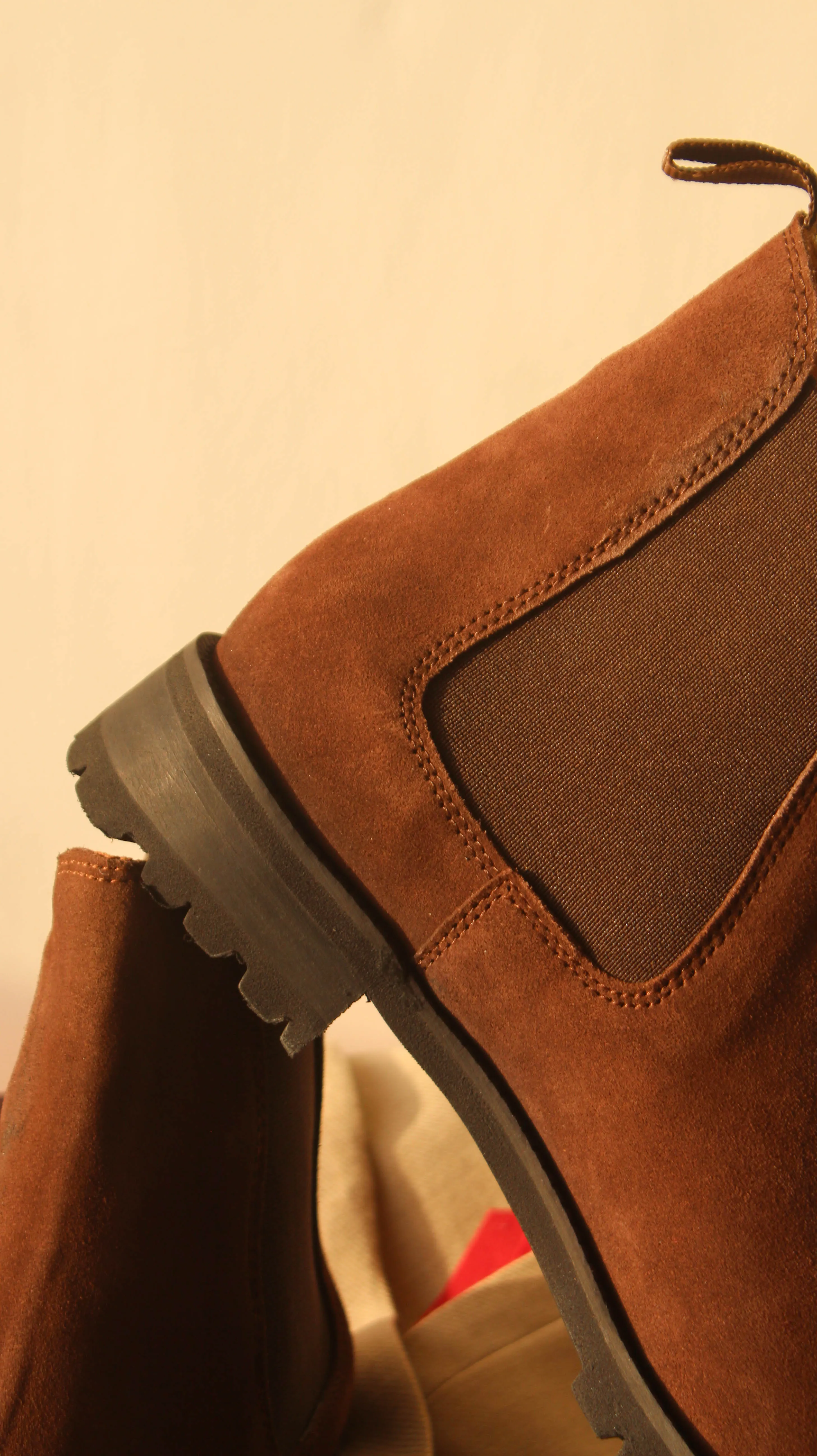 Brown Suede Leather Ferneto Chunky Chelsea Boots - Hiking and Trekking Boots