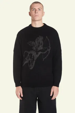 Cherub Brushed Crew Knit - Black
