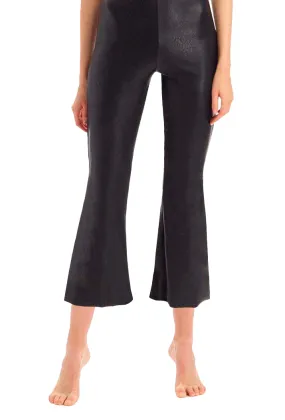 Commando Faux Leather Crop Flare Legging - Black