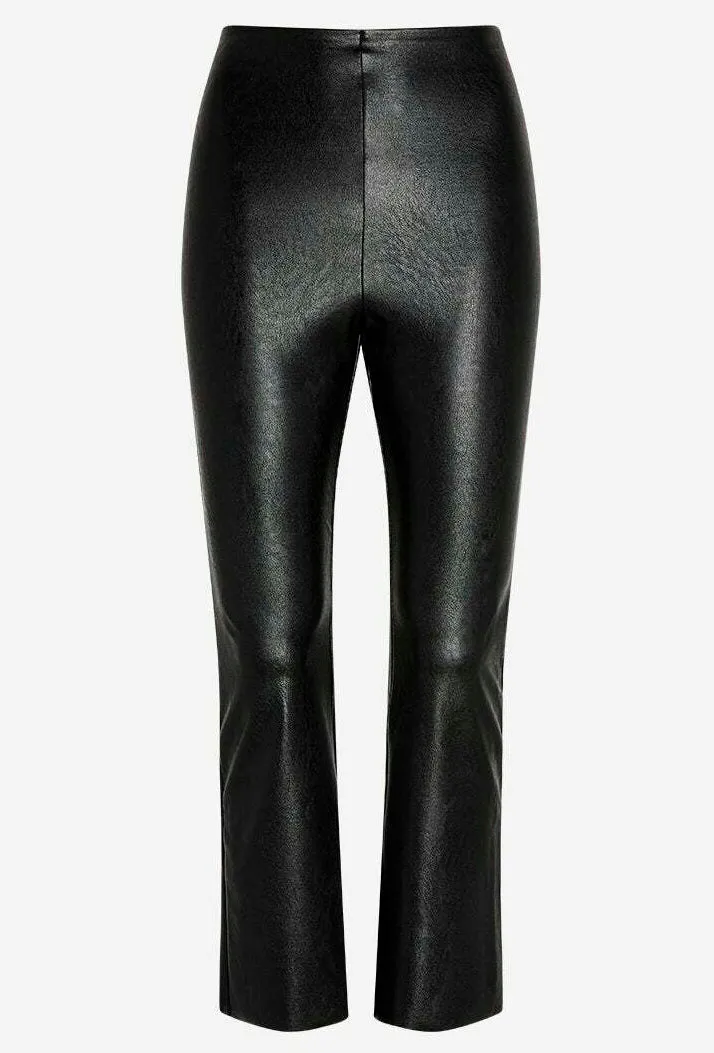 Commando Faux Leather Crop Flare Legging - Black