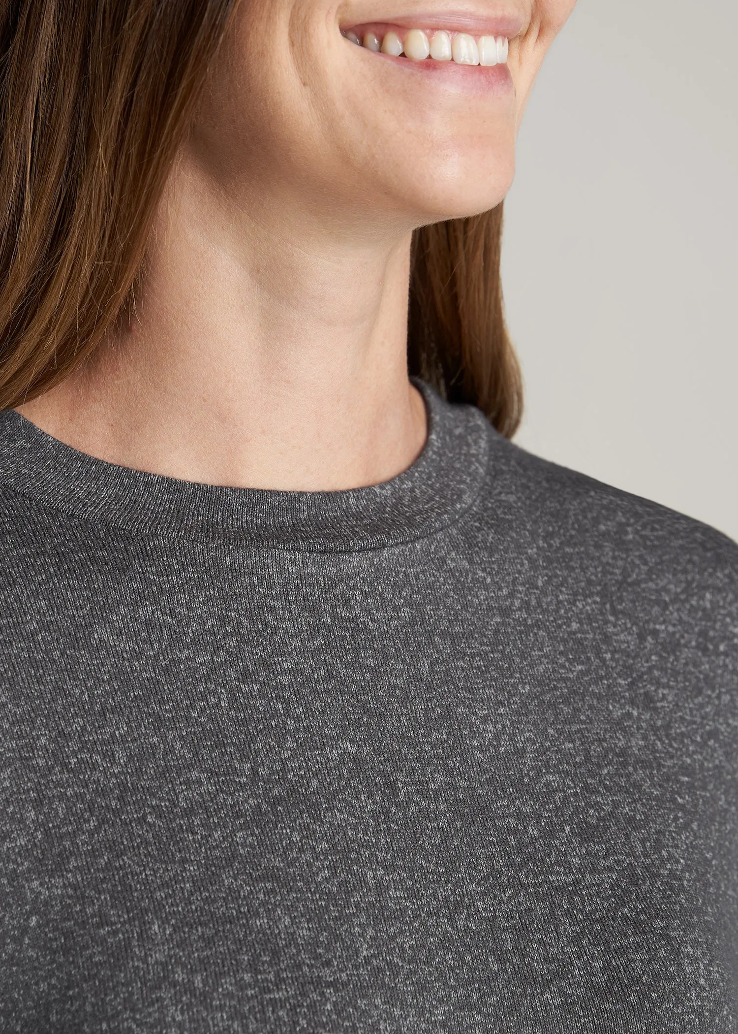 Cozy Lounge Crewneck in Charcoal Mix - Tall Women's Shirts
