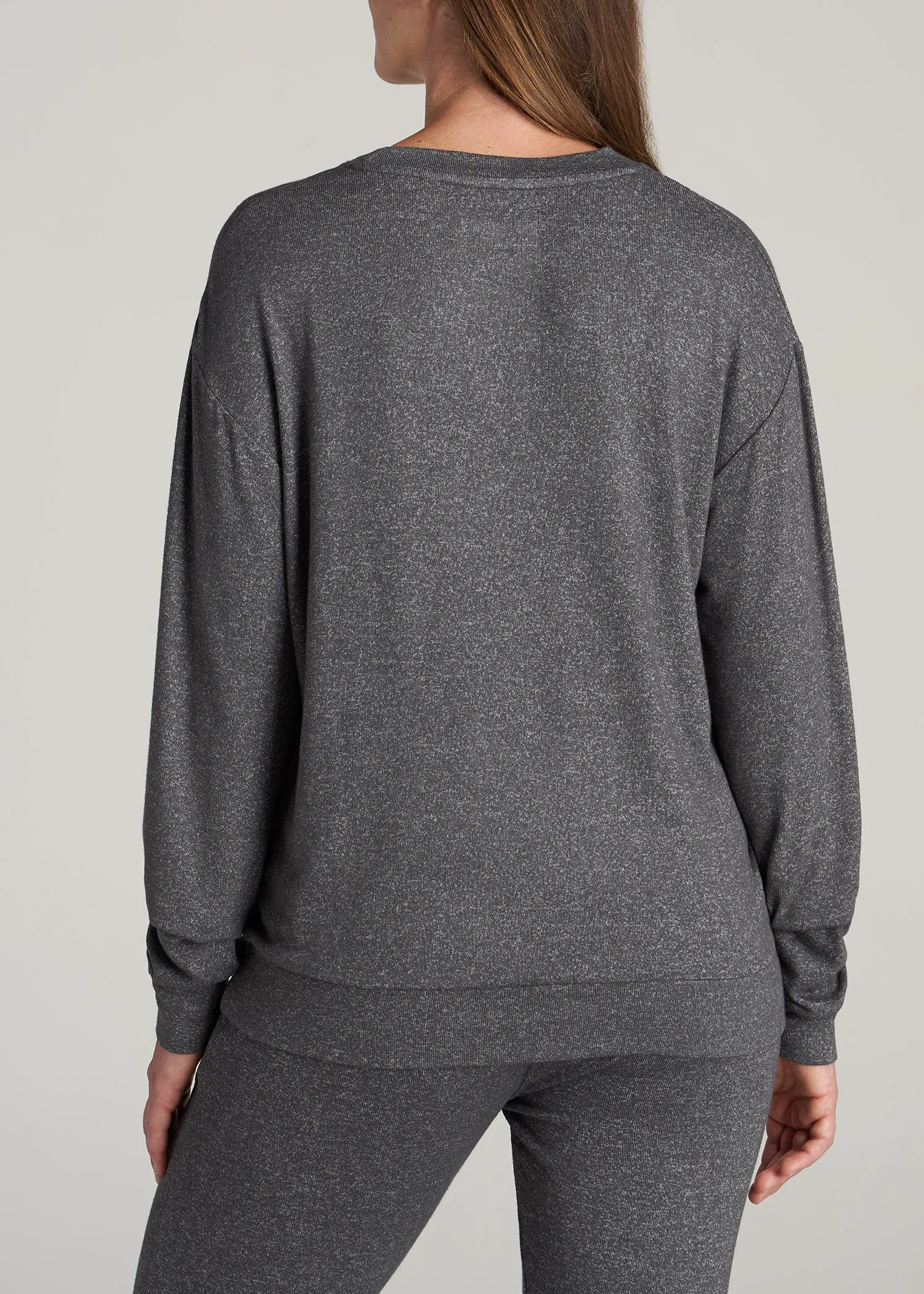 Cozy Lounge Crewneck in Charcoal Mix - Tall Women's Shirts