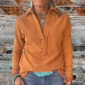 Cozy Waffle Knit Top