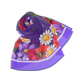Crimson Floral Elegance Sheer Wrap Scarf - Stylish Red Poppy Accessory
