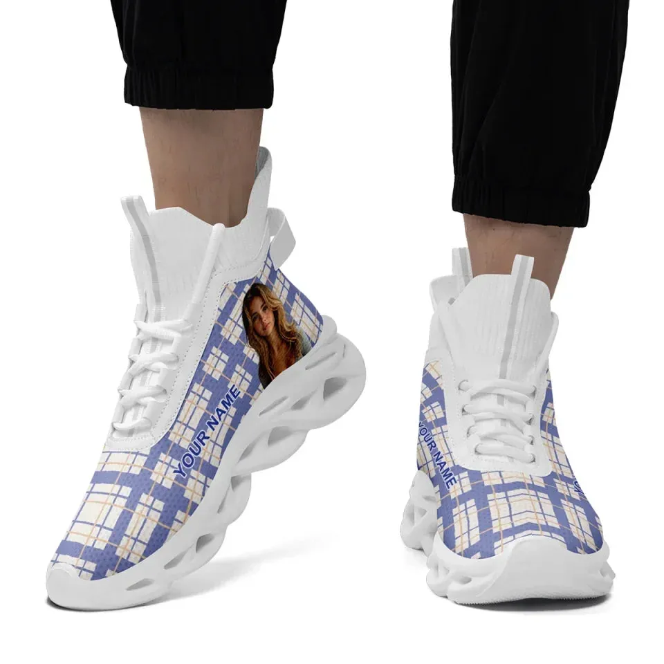 Custom Plaid Shoes with Your Name and Logo for Every Step Yoga Meets Style