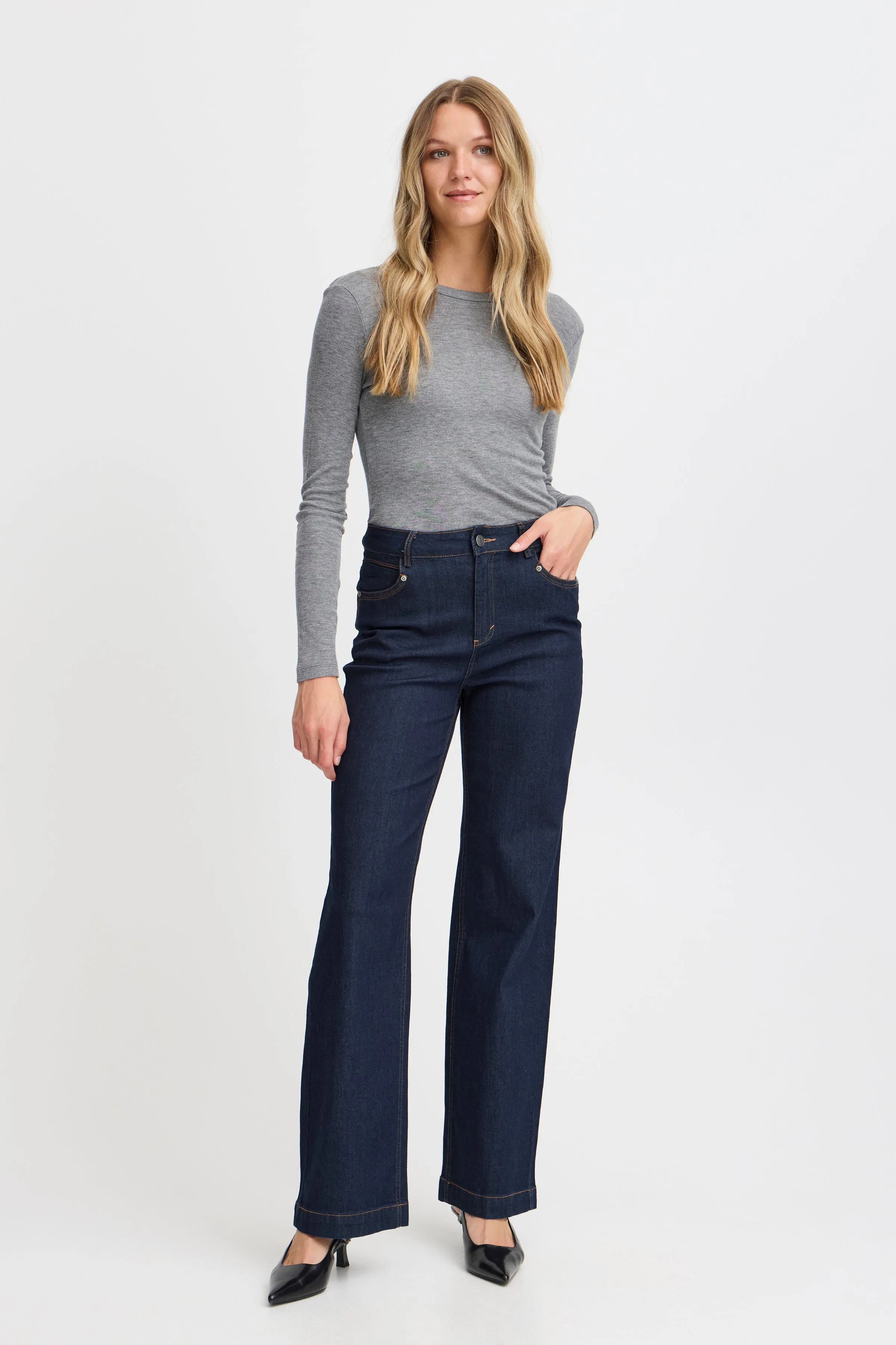 Dark denim jeans
